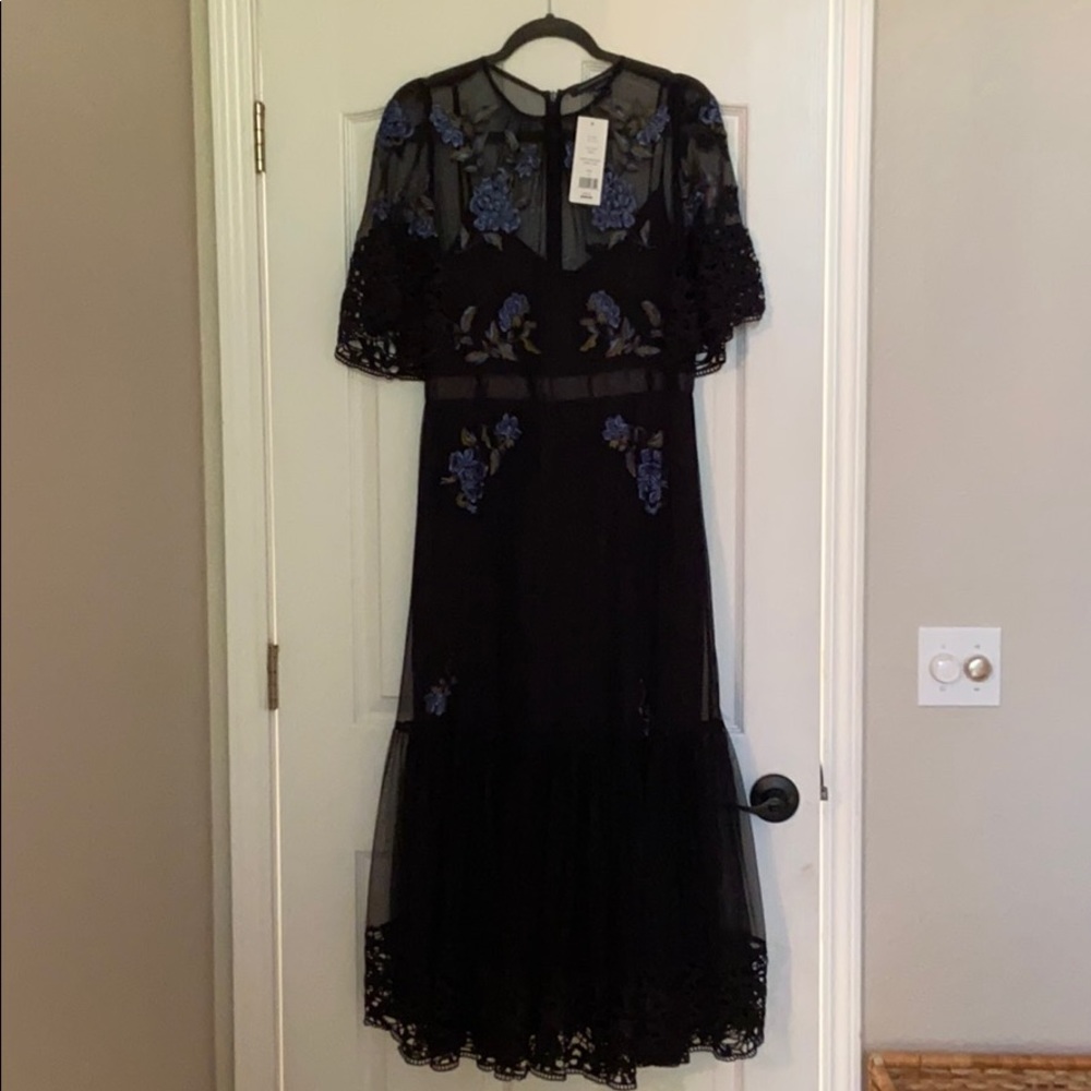 French Connection Amber Embroidered Floral Dress